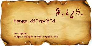 Hanga Árpád névjegykártya