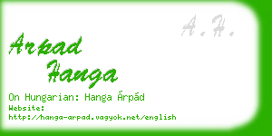 arpad hanga business card